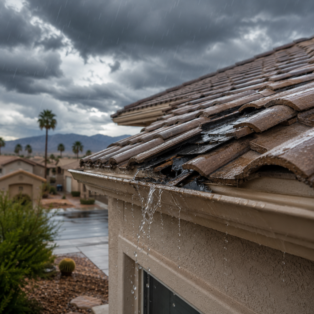roof leaks in surprise - Desert Sands Roofing Contractors summer storms monsoon cause roof leaks in Surprise AZ