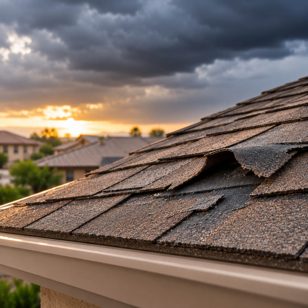 roof damage and storm damage and roof replacement in surprise.